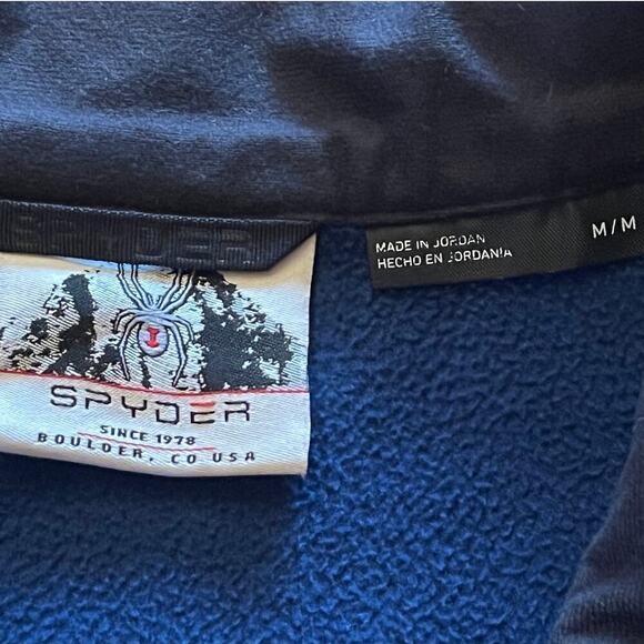 Spyder Men's 1/4 Zip Pullover Jacket. Navy/Black. Spyder Logo. Size Medium - Picture 3 of 8